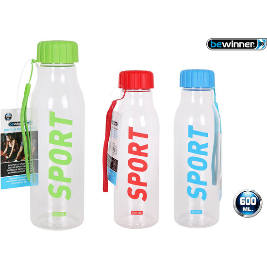 Botella Sport Agua 600ml Bewinner - Colores Surtidos