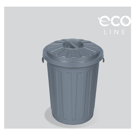 Cubo De Basura Eco - Papelera Polivalente Con Tapa Cerrable Plástico Resistente - 23 L Gris