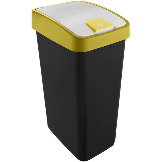 Cubo De La Basura Premium Con Tapa Abatible - Tacto Suave - 45 L Amarillo